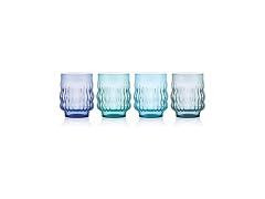 Mikasa Waves Colorful Optic Stackable Rocks Glasses, Set of 4