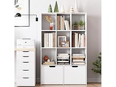 GarveeHome Bookshelf, Modern Bookcase Storage Cabinet