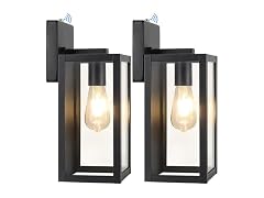 BesLowe usk to Dawn Outdoor Wall Lights, Black