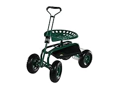 Sunnydaze Garden Seat with Wheels - Rolling