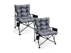 EVER ADVANCED Grey Padded Camping Chair 2 Pack