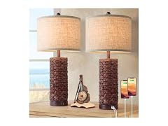 TOBUSA 27Inch Tall Seagrass Table Lamps Set of 2