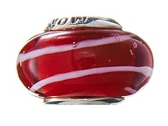 Red Swirl Glass Bead