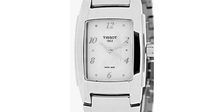 Tissot SRV Black Mother of Pearl Dial Black Leather Strap Watch for Women - T160.110.36.126.00