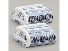 2-Pack Printed Sherpa Throw Blankets 50 x 60