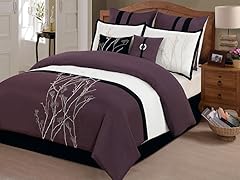 8-Pc Taylor Comforter Set- Plum (Multiple Sizes)