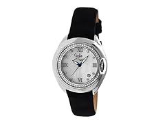 Belize MOP Suede-Leather Band Watch