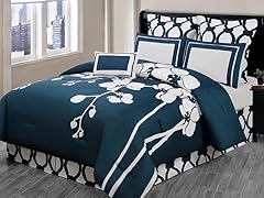 April Orchidea Flower 7pc Reversible Comforter Set