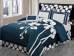 April Orchid Flower 7pc Reversible Comforter Set