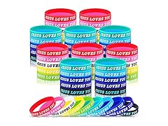 100 Pcs Jesus Silicone Wristbands 