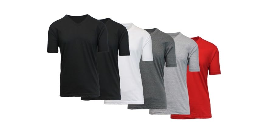 Men’s V-Neck T-Shirts – 6-Pack Short Sleeve Classic Fit - Image 4