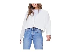 Forever 21 (L) Ribbed Knit Cardigan Sweater Cream
