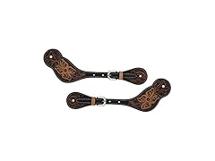 Turquoise Cross 45-0400 Men's Floral Tooled Spur Straps