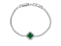 CZ Stone Square Charm Bracelet