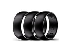Sinai Waves Silicone Rings Black (10.5)