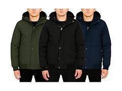 Mens Sherpa Lined Hooded Bomber Jacket