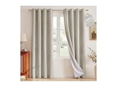 NICETOWN Beige Blackout Curtains 52"W x 84" L