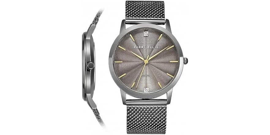 Perry Ellis Ultra Slim Round Dial Watch