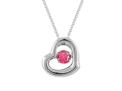 Swarovski CZ Ruby Heart Pendant