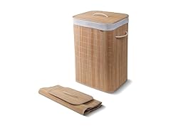 CleverMade Bamboo Laundry Hamper with Lid, 72L
