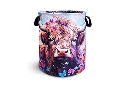 Highland Cow Laundry Basket Brown Cow 