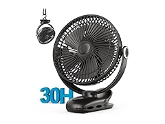 8-Inch Battery Operated Clip on Fan