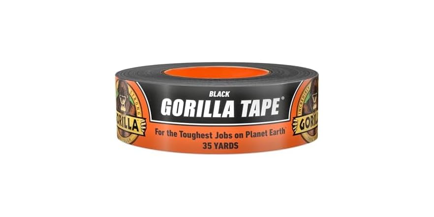 $6.17: GORILLA Duct Tape, Heavy Duty and Weather Resistant, Black, 1.88" x 35 yd at Woot!