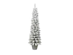 Santa's Workshop 5' Pre-Lit Flocked PVC Slim Tree