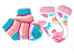 Flower & Stripe Ankle Socks (2 pr)