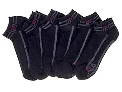 Fila Men's Black Stripe Low Cut, 6 Pairs