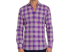 Purple Plaid Dress Shirt