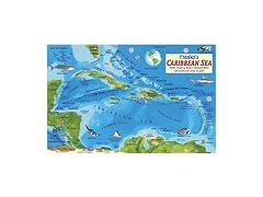Caribbean Sea Fish ID Card & Island Map