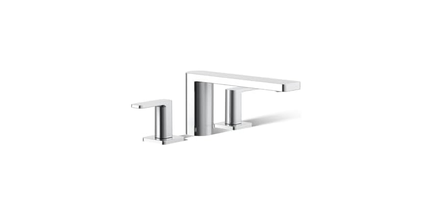 Kohler 27121-4-CP Parallel Two-Handle Deck-Mount Bath Faucet, Polished Chrome