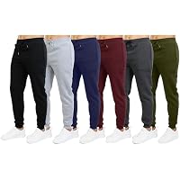 6-Pack Men's Fleece-Lined Jogger Sweatpants with Zipper Pockets (Sizes, S - 3XL)