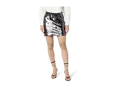The Drop Flora Sequin Mini Skirt Pewter