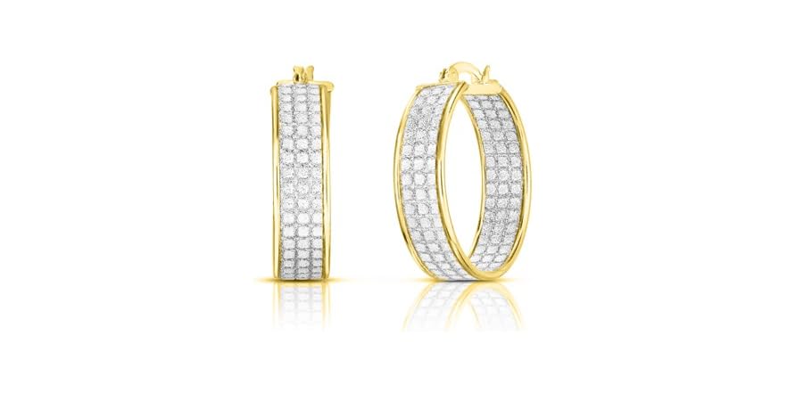 Italian 3-Row Hoop Earrings