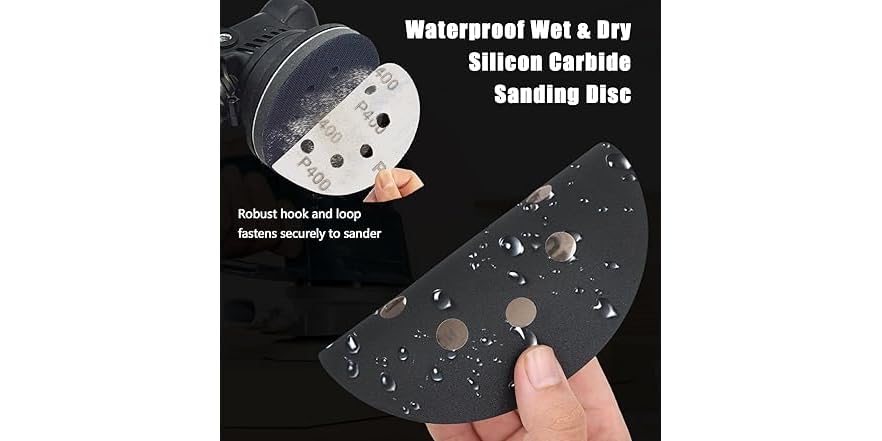 Akjwp 150PCS 5 Inch Sanding Discs Hook & Loop