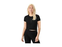 Florence By Mills Women (S) Rib Refresh Crop Shirt