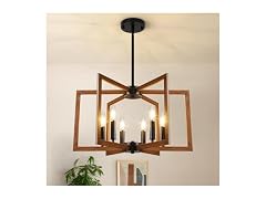 Bairth Adjustable Wood Grain Kitchen Chandelier
