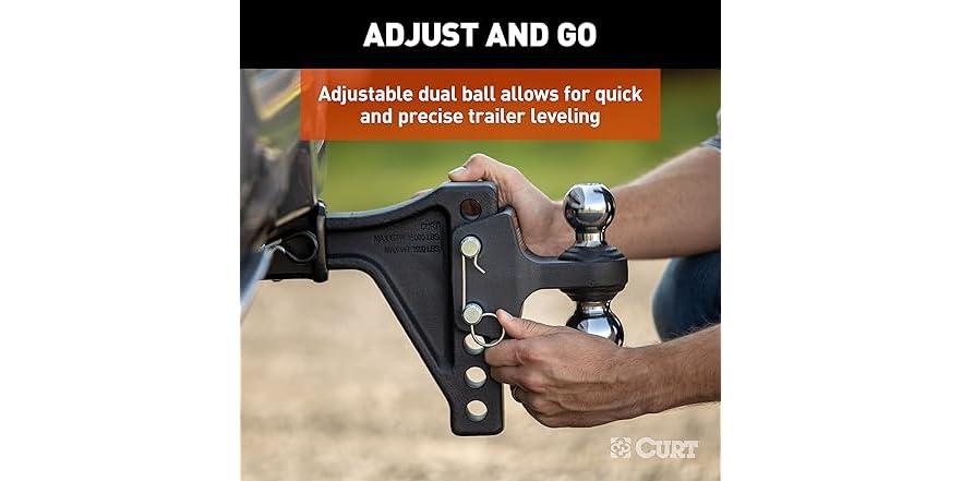 CURT 45935 Adjustable Trailer Hitch Ball Mount