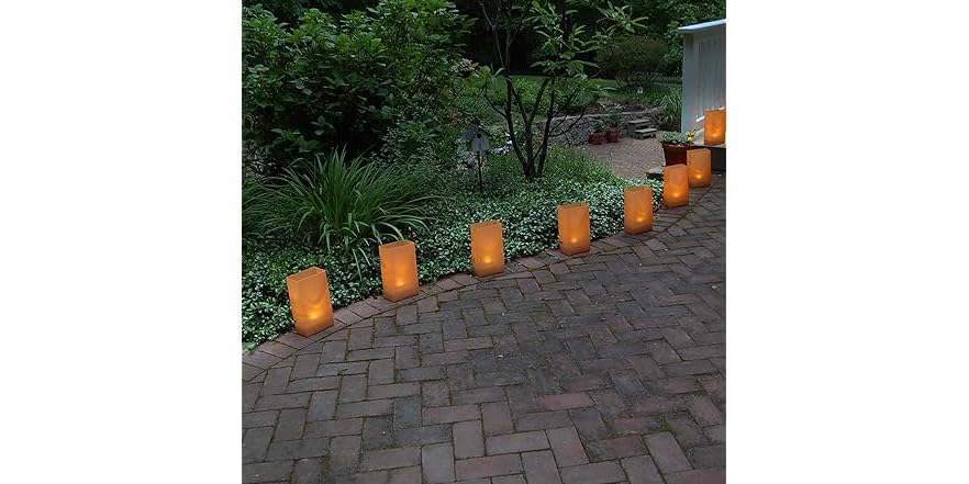 Light Styles Electric Luminaria Kit – 10 Brown Bags, Warm White, Indoor/Outdoor, Open Box