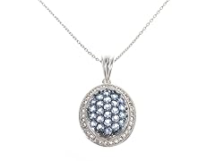 Sterling Silver Tanzanite And White Topaz Circle Pendant