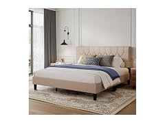 Avenco King Size Bed Frame with 3-Height Adjustable Headboard