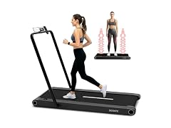 Squatz 2‑in‑1 Treadmill w/ Handlebar & Vibration Plates (Matte Black)