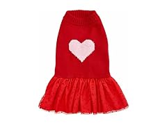 Blueberry Pet Heart Dog Sweater Dress