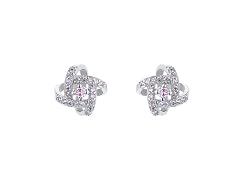 Sterling Silver Pink Knot Stud Earrings