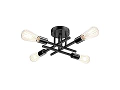 TOBUSA Semi Flush Mount Ceiling Light Fixture Matte Black