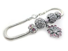 Fiora ''The Pink Flower'' Bead Bracelet