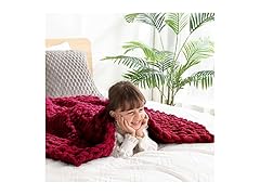 Chunky Knit Blanket for Bed or Sofa