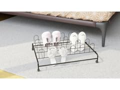 J&V Textiles Black UTB Rolling Shoe Rack